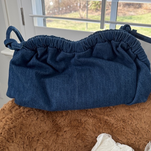 Mansur Gavriel Handbags - Mansur Gavriel Dark Denim Blue Ruched Shoulder Pouch